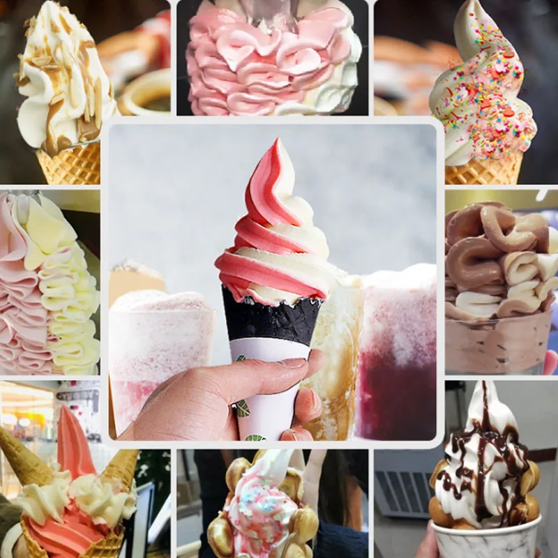 Soft Ice Cream Machine Commercial Fully Automatic Stainless Steel 220V/110V Vertical Sundae Refrigeration Equipments Cone Maker 6