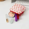 Cute Bow Women Mini Cosmetic Bag Sanitary Napkins Storage Bag Portable Tampon Holder Case Mini Makeup Lipstick Storage Bag Pouch 6
