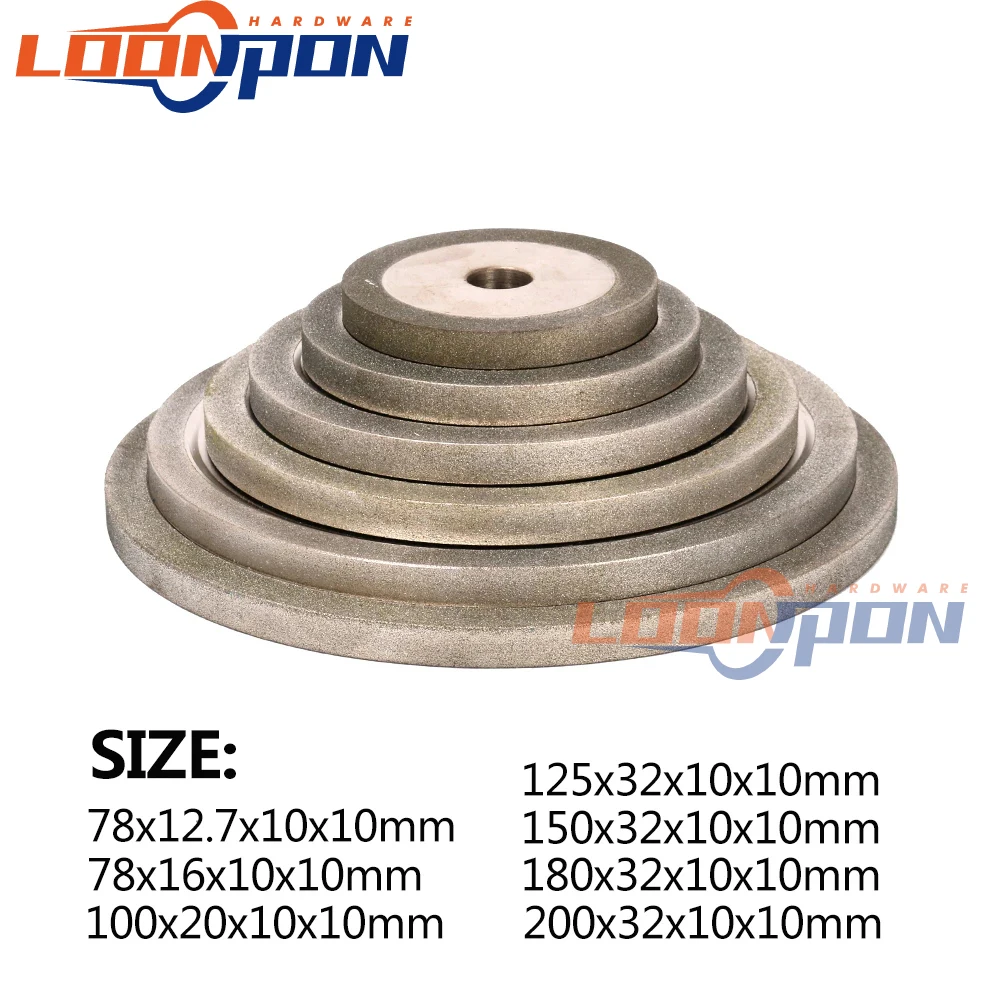

78-180mm Electroplated Flat Diamond Grinding Wheel Metal Milling Sharpener Grinder Accessories 10mm Thickness 150#