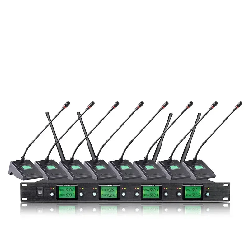 XTUGA 프로페셔널 8채널 UHF 시스템 무선 다이나믹 마이크 (회의용)