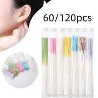 120/60pcs Ear Piercing Cleaning Effective Ear Hole Cleaner Tool Disposable Earrings Hole Clean Paper Line for Removing Dirt Odor 1