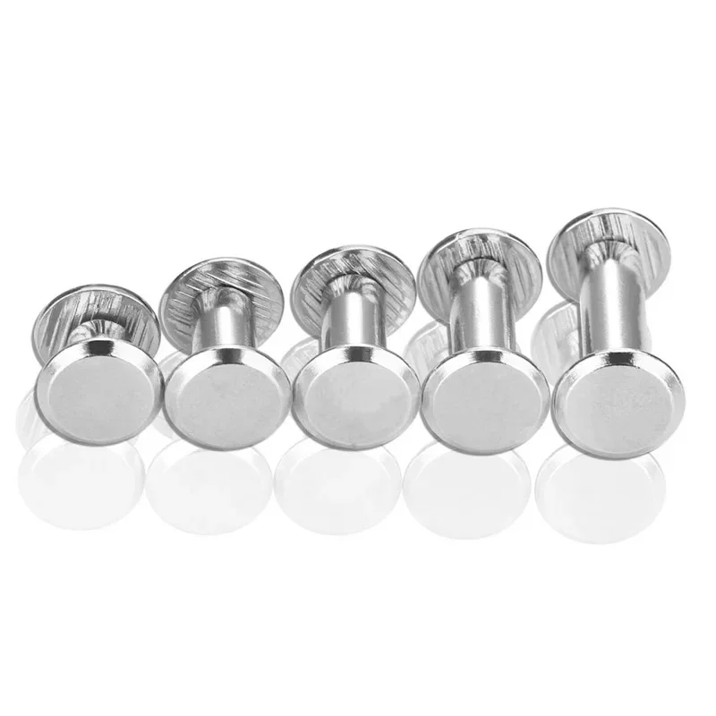 80Pcs M5 6/10/12/15/18mm Snap Rivet Bolts and Nuts Books Butt Screw Photo Album Binding Screw