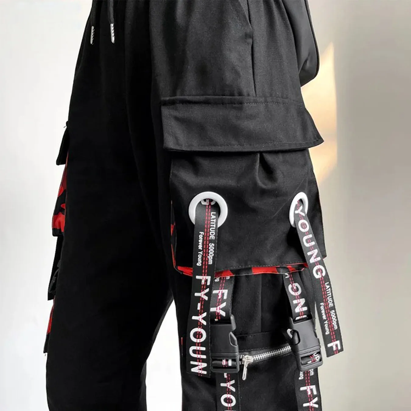 Pants Women Aesthetic Harem Pants Punk Pockets Joggers Harajuku Femme Hiphop Trousers Techwear Y2k Egirl Clothes