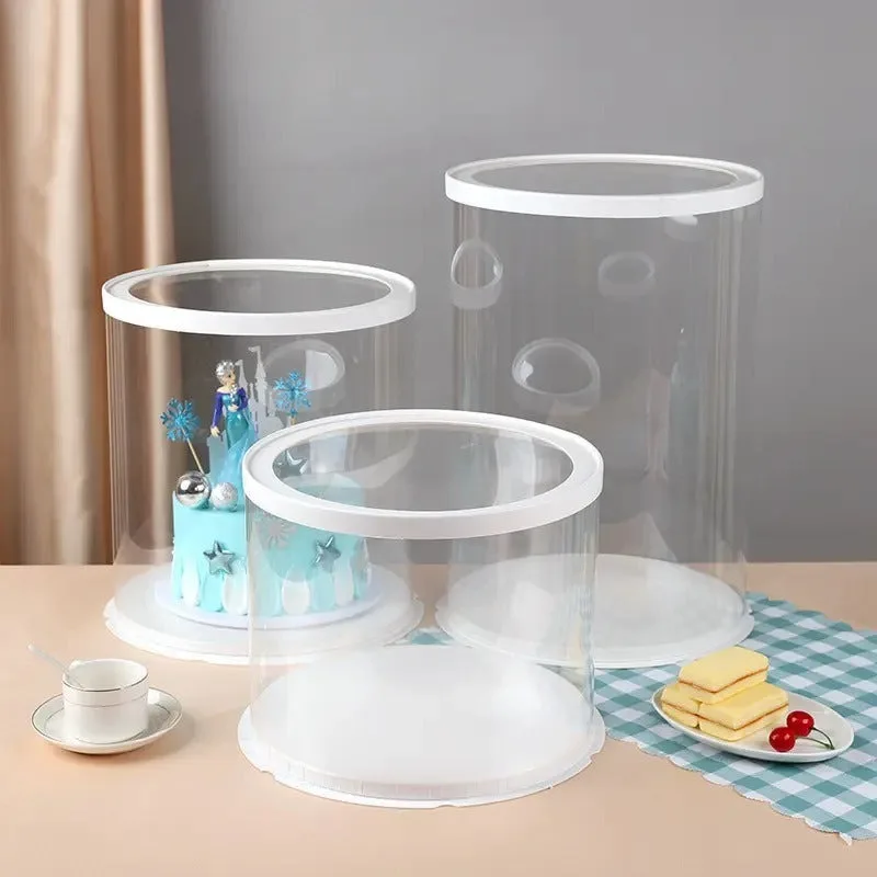 PVC Clear Round Cake Box with Transparent Dome Lid, Food-Safe Plastic Cake Container fo... - SKU CRCB1112 - UGI Packaging
