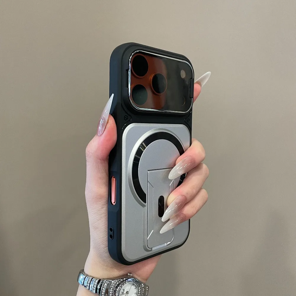 Enhanced Multi-Functional Invisible Dual Support Bracket Phone Case with Wireless Charging Cover