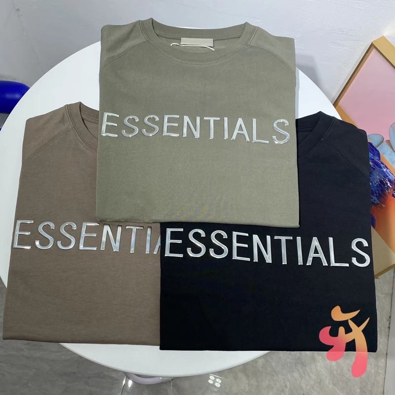 

1:1 High Quality Letter Gold-plated Embossed Essentials Long-Sleeved T-shirts Fashion Classic Daily Casual LEE FOG Top Tee