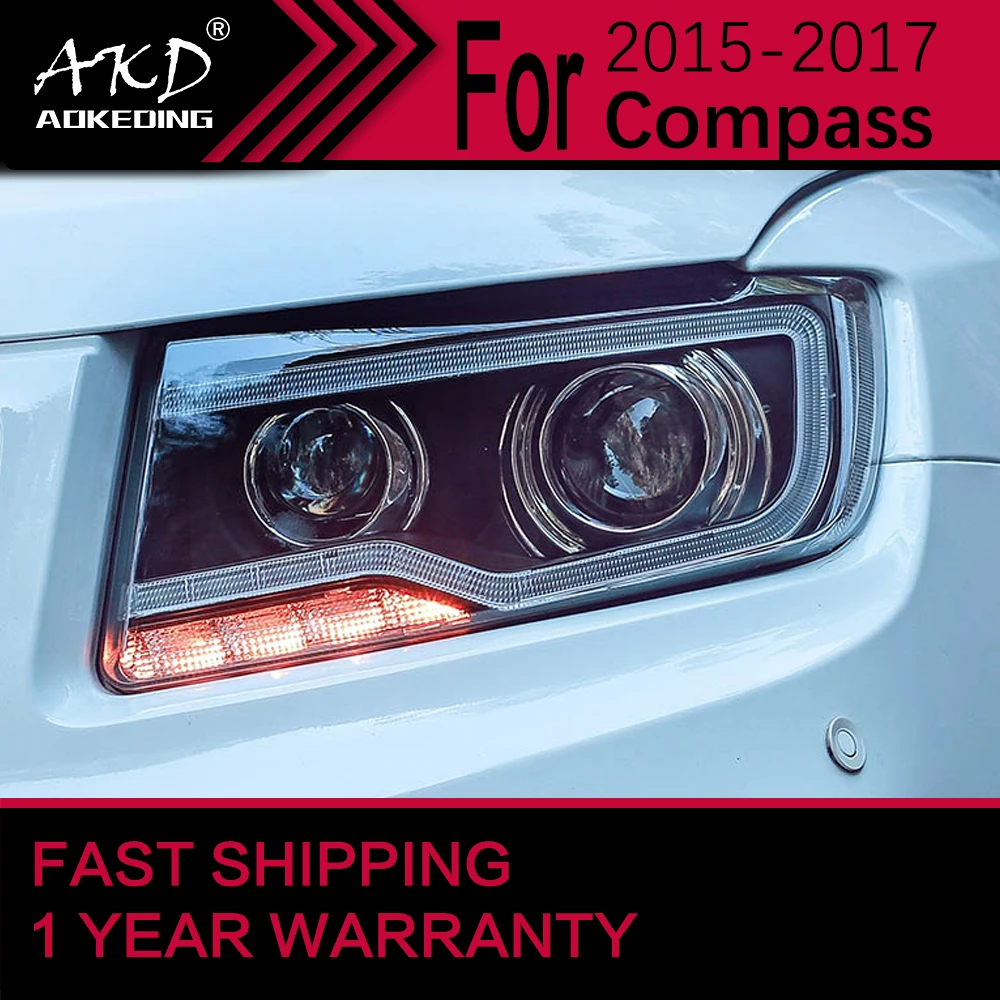 Akd Car Styling Headlight Assembly For Jeep Compass Headlights 20122016 Led Headlight Grand