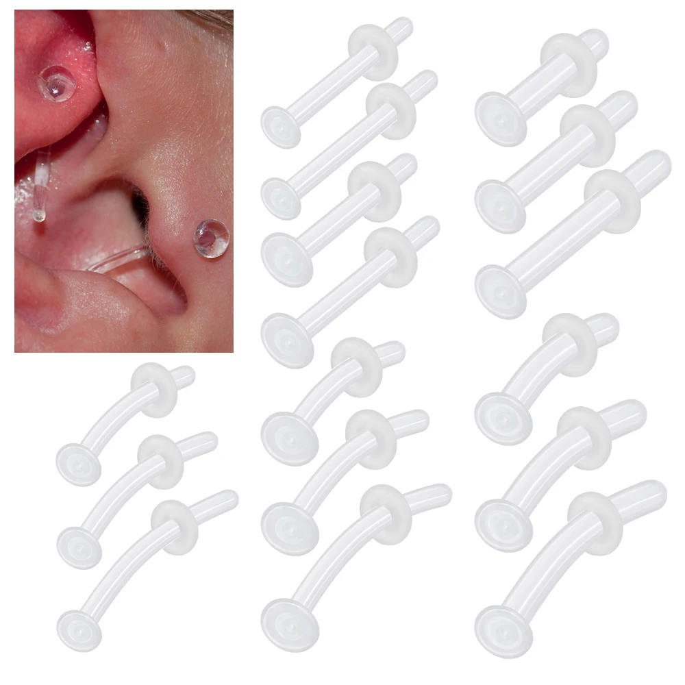 1PC Glass Nose Stud Transparent Glass Straight Nose Ring Retainer Holder  Nose Hoop Ring Body Piercing Jewelry - AliExpress