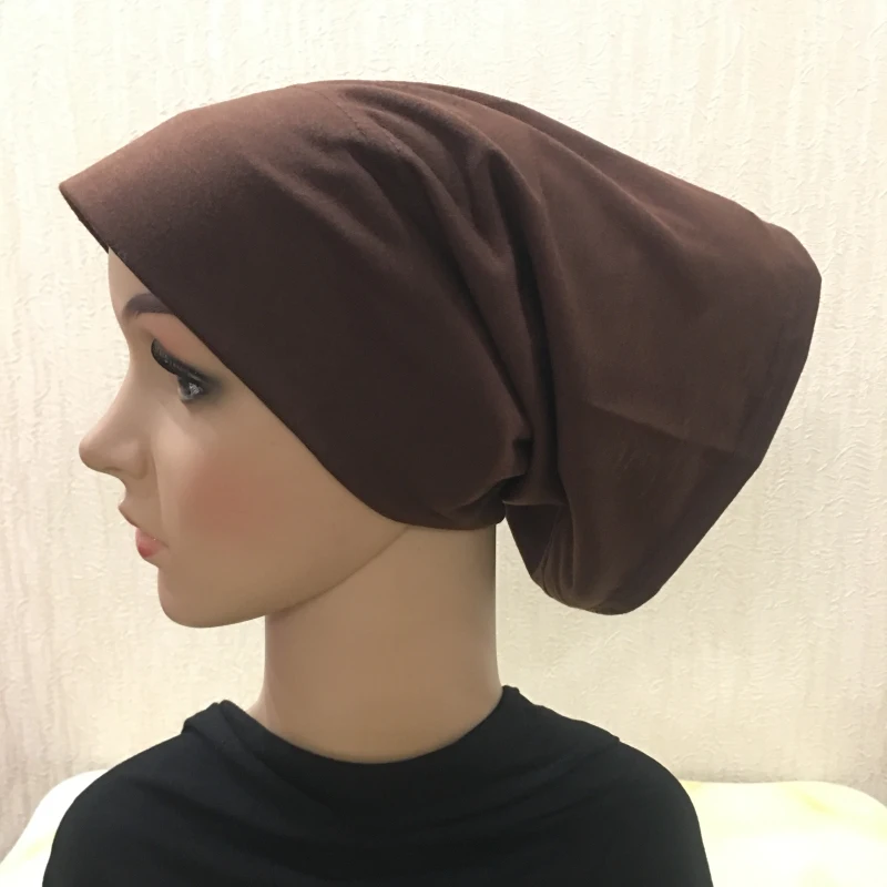 C035 Various colors cotton soft tube underscarf with stiff on front muslim hats headband inner hats islamic small muslim headwear head scarf hijab headscarf hijab hats shawl scarf muslim sets prayer hats