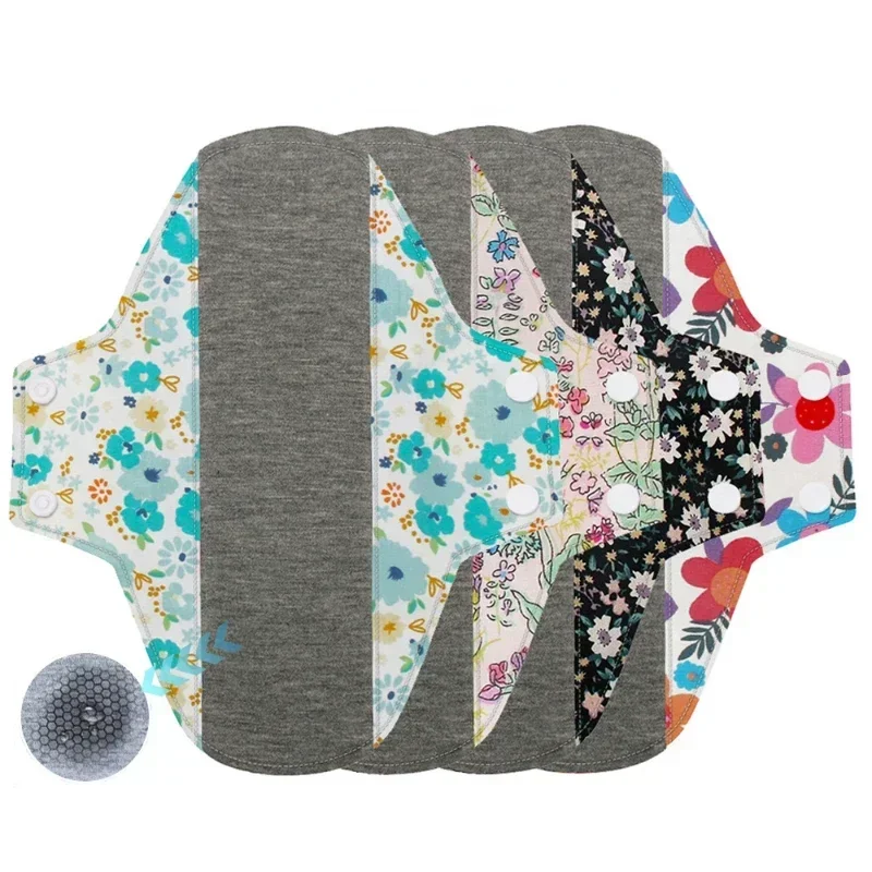 1PCS Graphene Cotton Charcoal Sanitary Pads Washable Panty Liner Mama Maternity Menstrual Pad with Charcoal Absorbency Layer 2