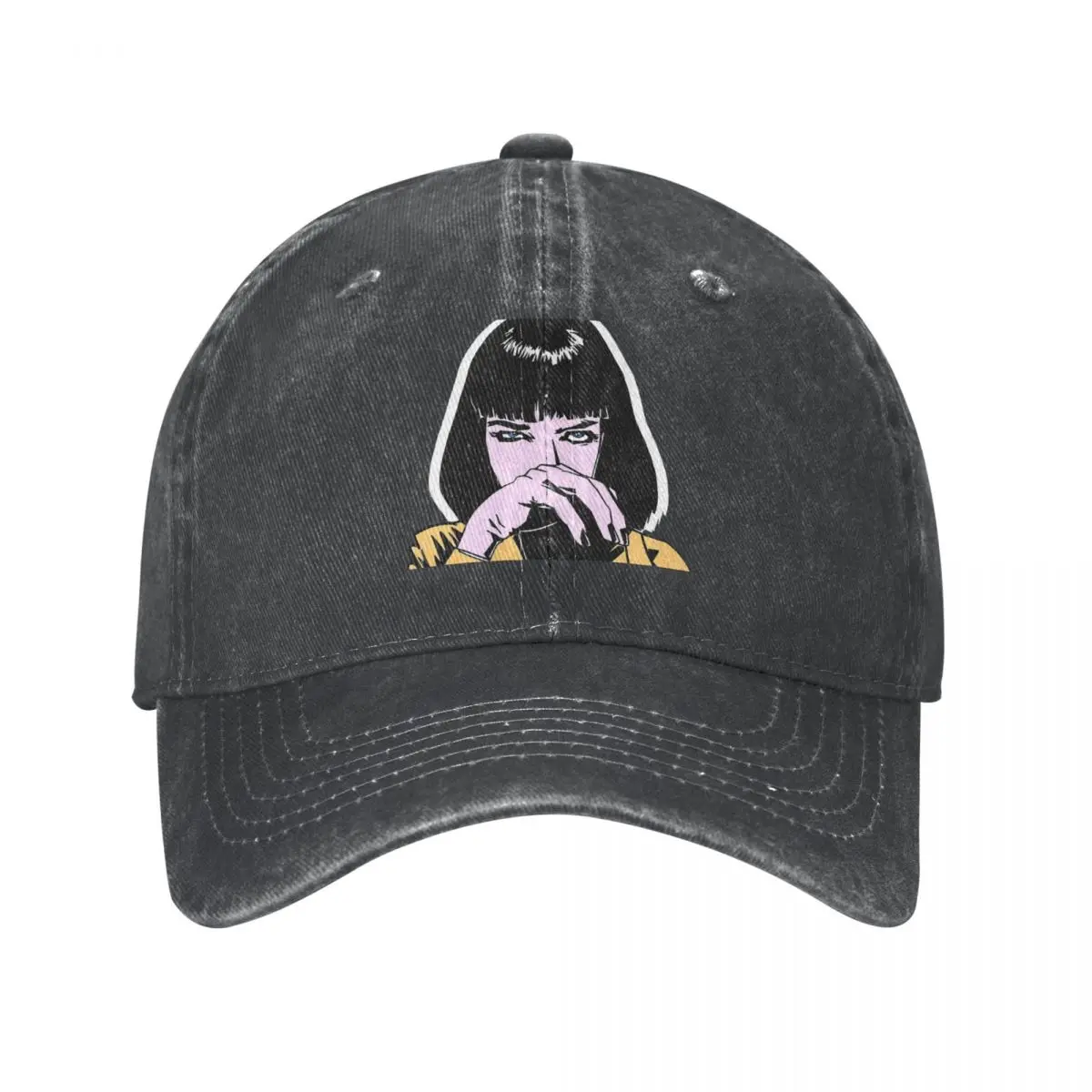 

Mia Wallace Active Pulp Fiction Men Women Baseball Caps Distressed Washed Hats Cap Retro Outdoor Activities Headwear