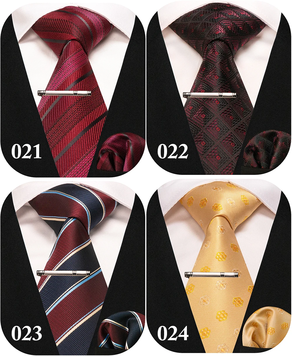 JEMYGINS Neue klassische Seidenkrawatte für Herren, 8 cm, goldfarbenes Karomuster, Paisley-Muster, Business-Krawatte, Set mit Einstecktuch, Geschenk, Hochzeits- und Party-Accessoires – Detail 7