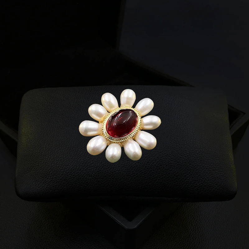 1875 ZY Luxury Handmade Baroque Pearl Brooch Elegant Retro Oval Corsage New Chinese Style Neckline Pin Accessories Women Jewelry