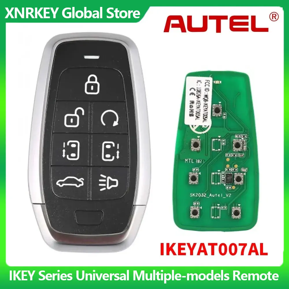 

5 Pcs/lot Atuel IKEY AT007AL Universal Smart Key 7 Buttons Autel Remote For MaxiIM KM100