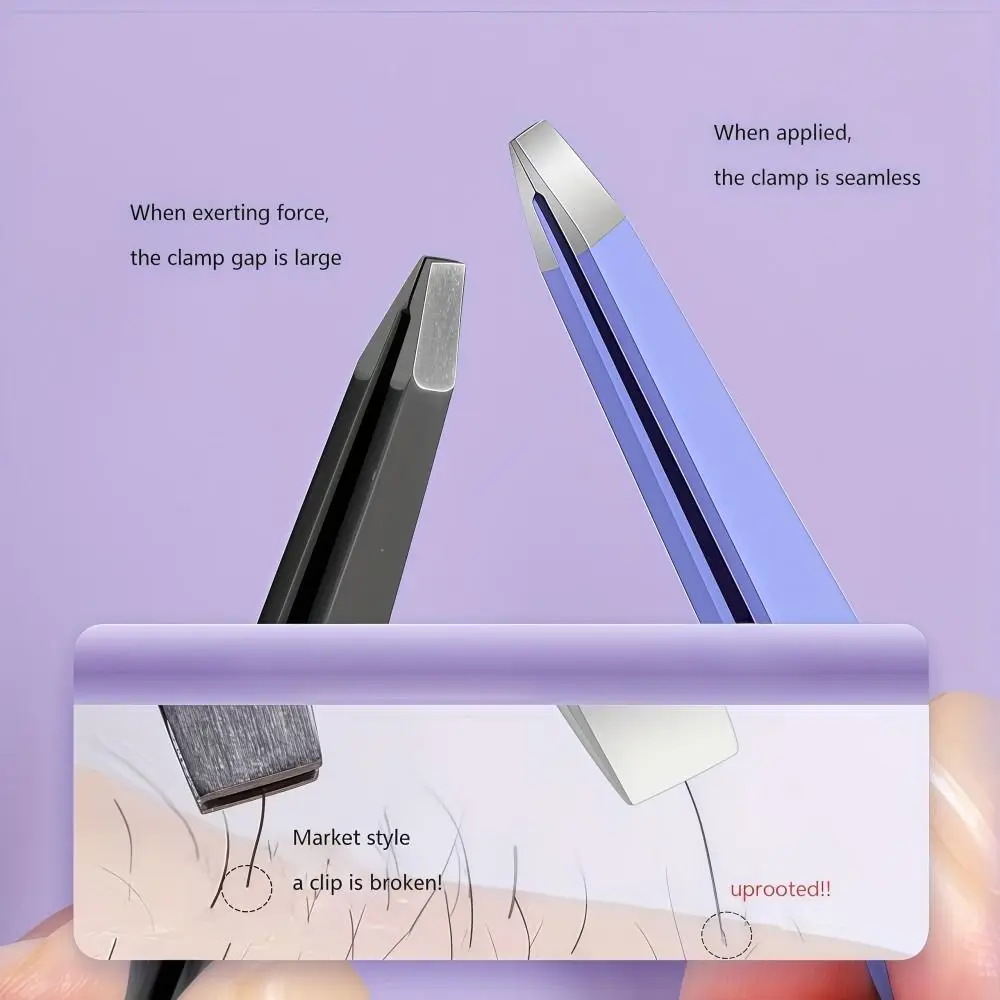 4Pcs/Set Stainless Steel Eyebrow Tweezers Set Oblique Mouth With Storage Bag Beard Tweezers Pointed Tip Eyebrow Tweezers