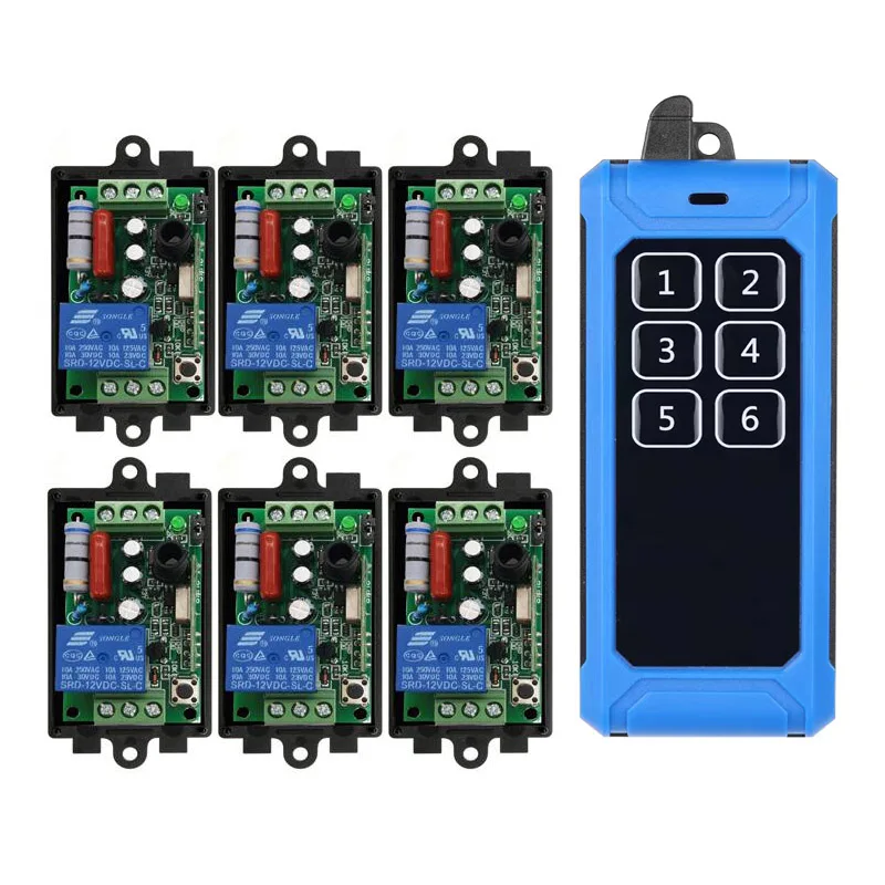 

AC 220 V 10 A relay channel RF Wireless Remote Control switch Receiver Transmitter 315 mhz 433mhz lighting doorbell lamb