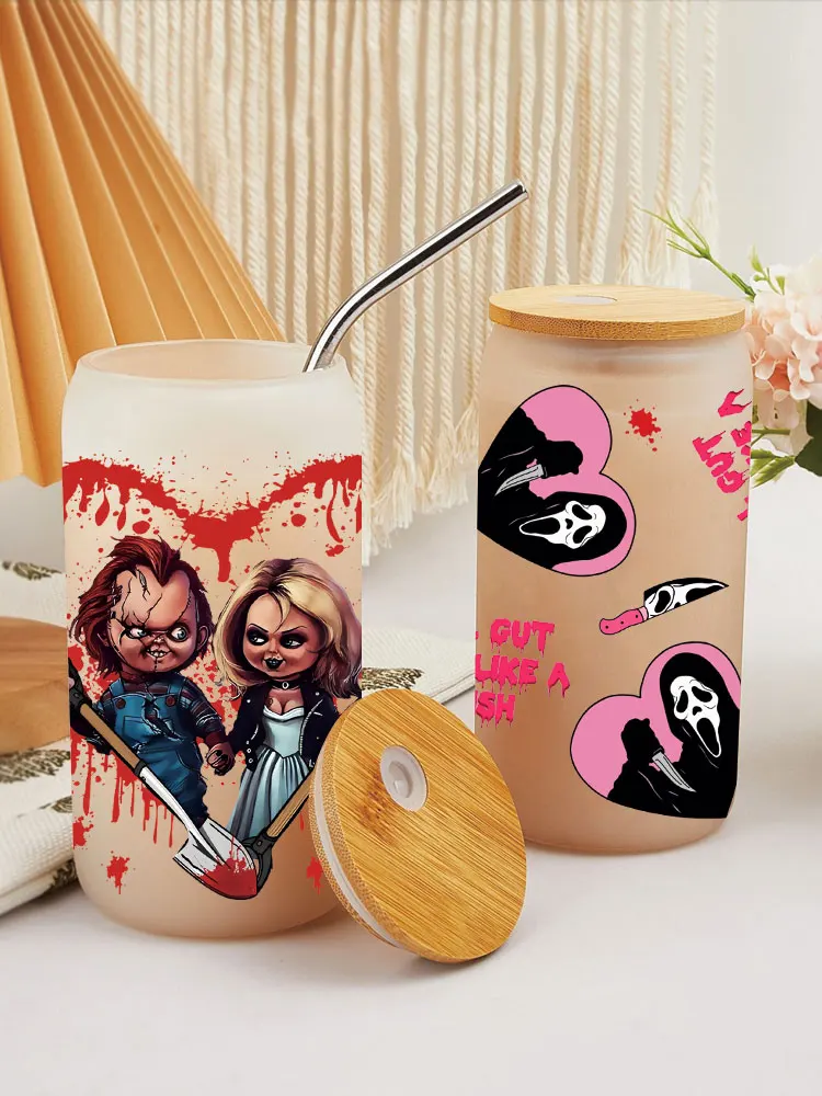 Não Você Pendure Up Horror Filme Faca Adesivos, Cara Assustadora, 16oz  Libbey Óculos Wraps, Garrafas Cup, D3482 - AliExpress