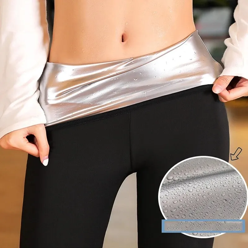 Women Sauna Sweating Pants Hot Gym Exercise Leggings High Waist Thermo  Weight Loss Workout Running Slimming Compression Pants