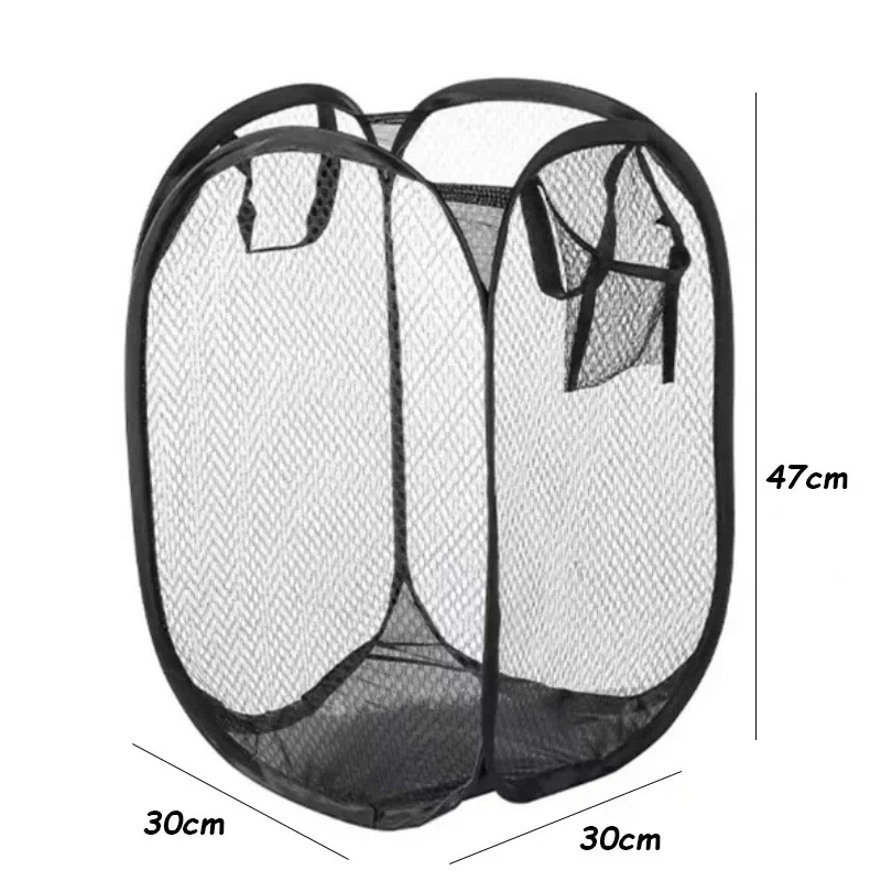 Faltbare Farbe Mesh Kleidung Schmutzige Kleidung Korb Haushalt Mesh Schmutzige Kleidung Korb Lagerung Korb Lagerung Eimer Wäsche Korb – Detail 2