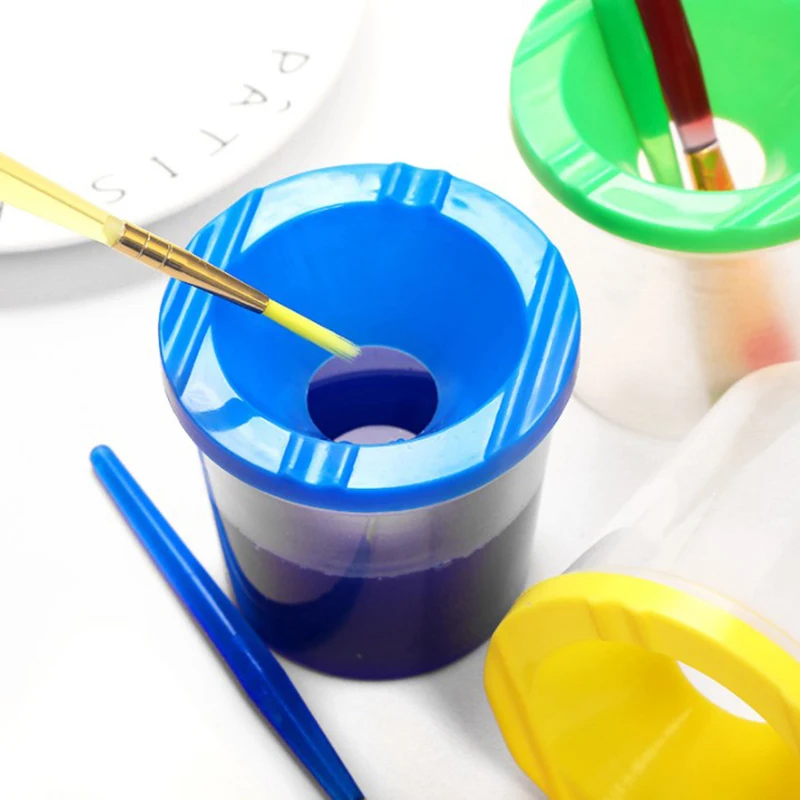 Multifunctional Pen Washing Bucket Watercolor Paint Painted Art Pen Washing Cup Plastic Transparent Painting Pen Washing Cup 3