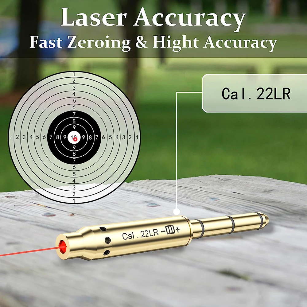 22LR Laser Bore Sight Red Dot Laser Sight End Barrel Boresighter Airsoft Hunting Optics Scope Zeroing Sight for Pistols Rifle