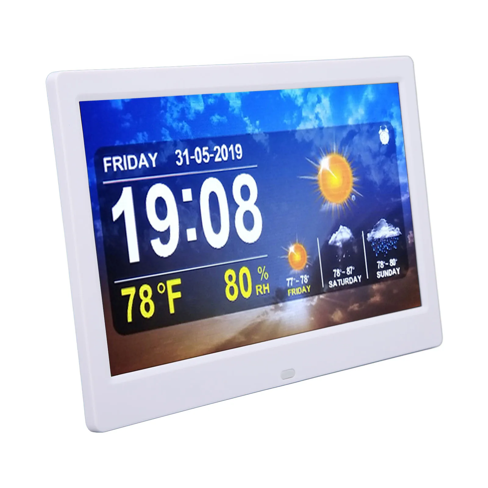 Adjustable Brightness Weather Clock Color Display Alarm Clock 16MB 100-240V for Living Room digital calendar clock