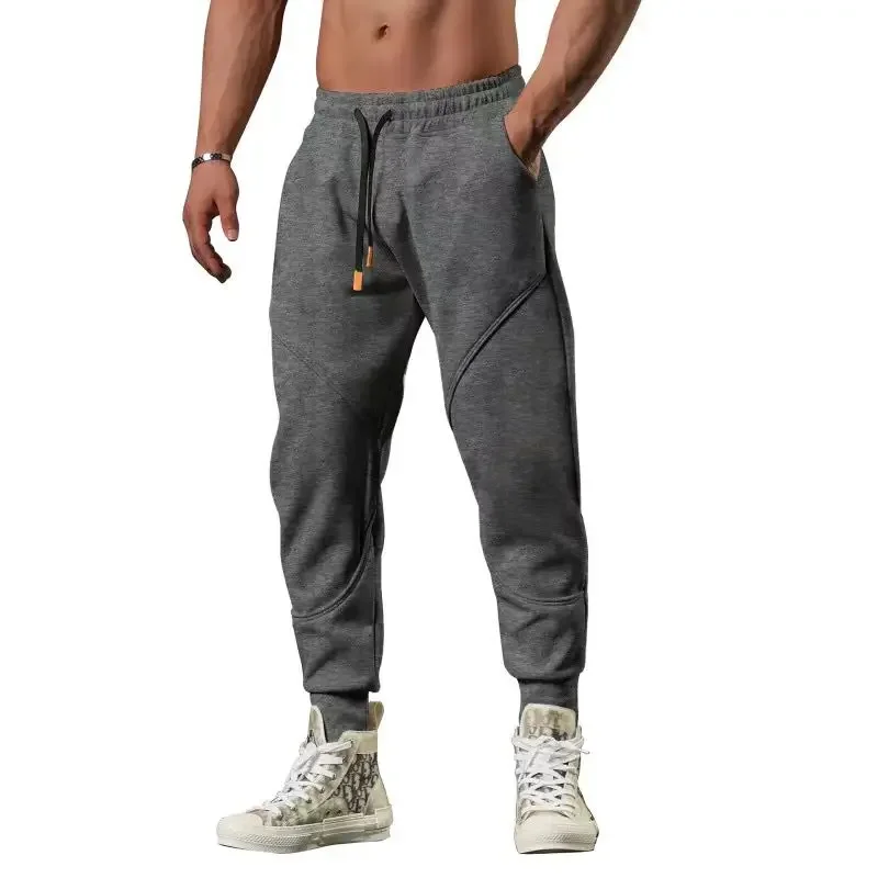 thumbnail image 1 of Pantalones deportivos lisos recortados para hombre, pantalones holgados de algodón para otoño e invierno, tallas XXL, nuevos artículos en pantalones deportivos coreanos Y2k para hombre, 1 of 4