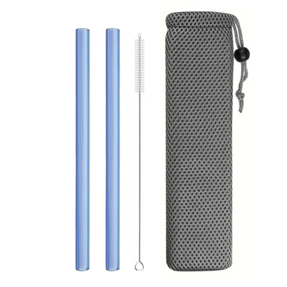 Durable Reusable Glass Drinking Straws for Beverages and Cocktails