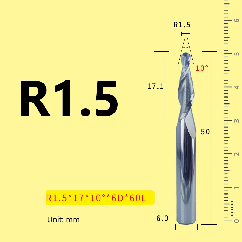 Taper Ball Nose End Mill 30° 20° 6 Shank Tungsten Steel Ball End Milling Cutter CNC Aluminum Woodworking Engraving Bit slab milling cutter Machine Tools & Accessories