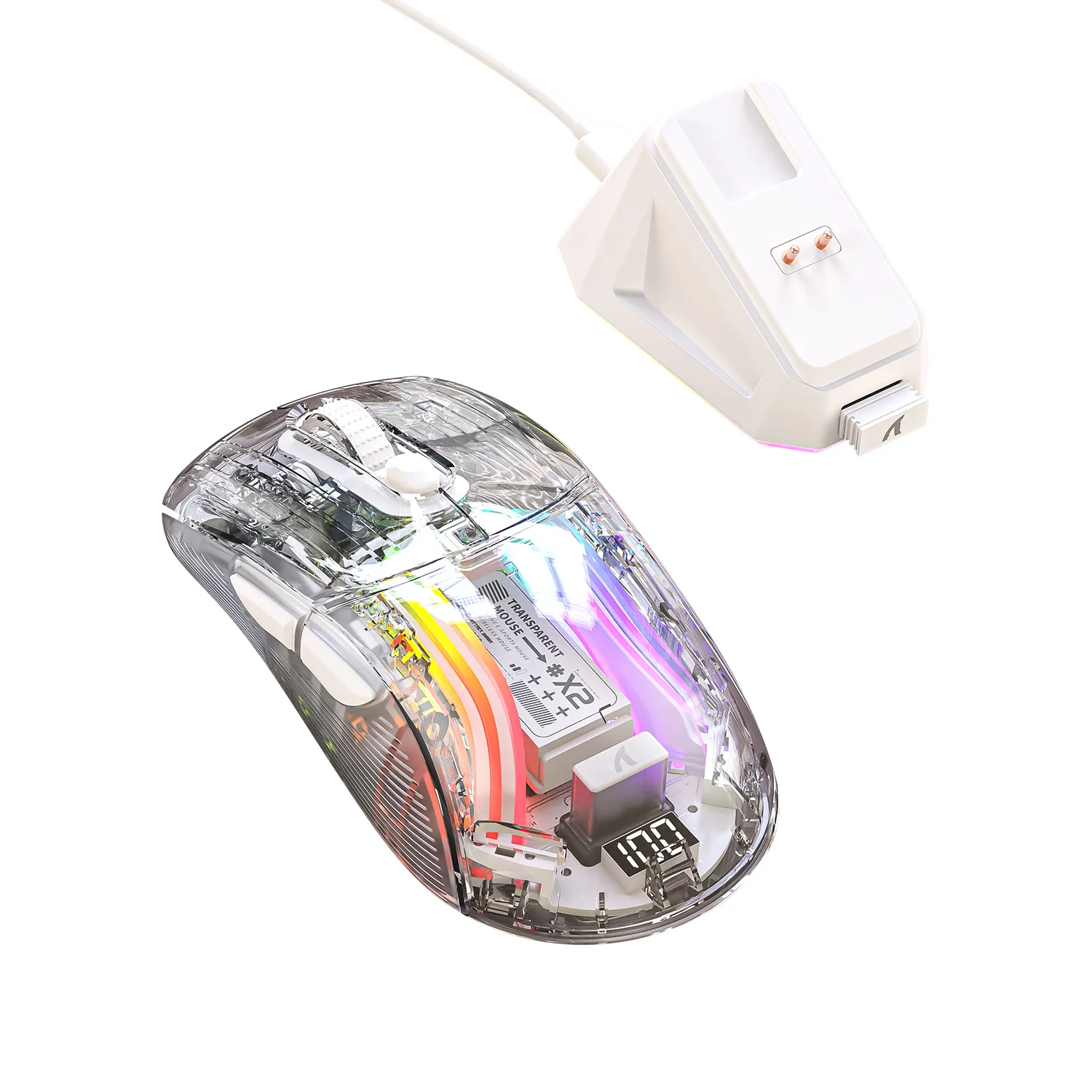 ATTACK SHARK ouse para jogos X2 Pro se fio co base de carregaento