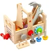 Children's Wooden Maintenance Toolbox Twist Screw Removal Nut Portable Panel Bar Baby Educational Toys for Boys 3