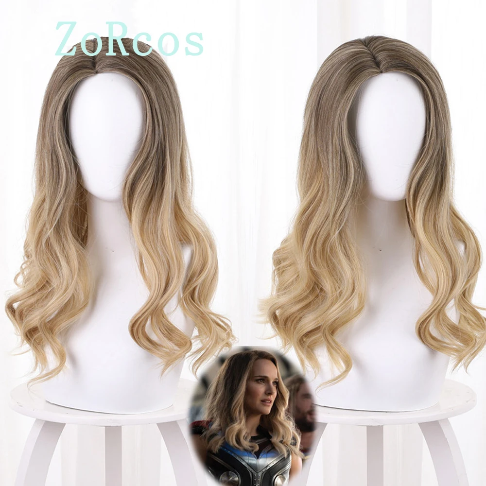 

Thor: Love and Thunder Jane Foster Cosplay Wig Costume 45cm Long Brown Gradient Yellow Heat Resistant Halloween Role Play Wigs