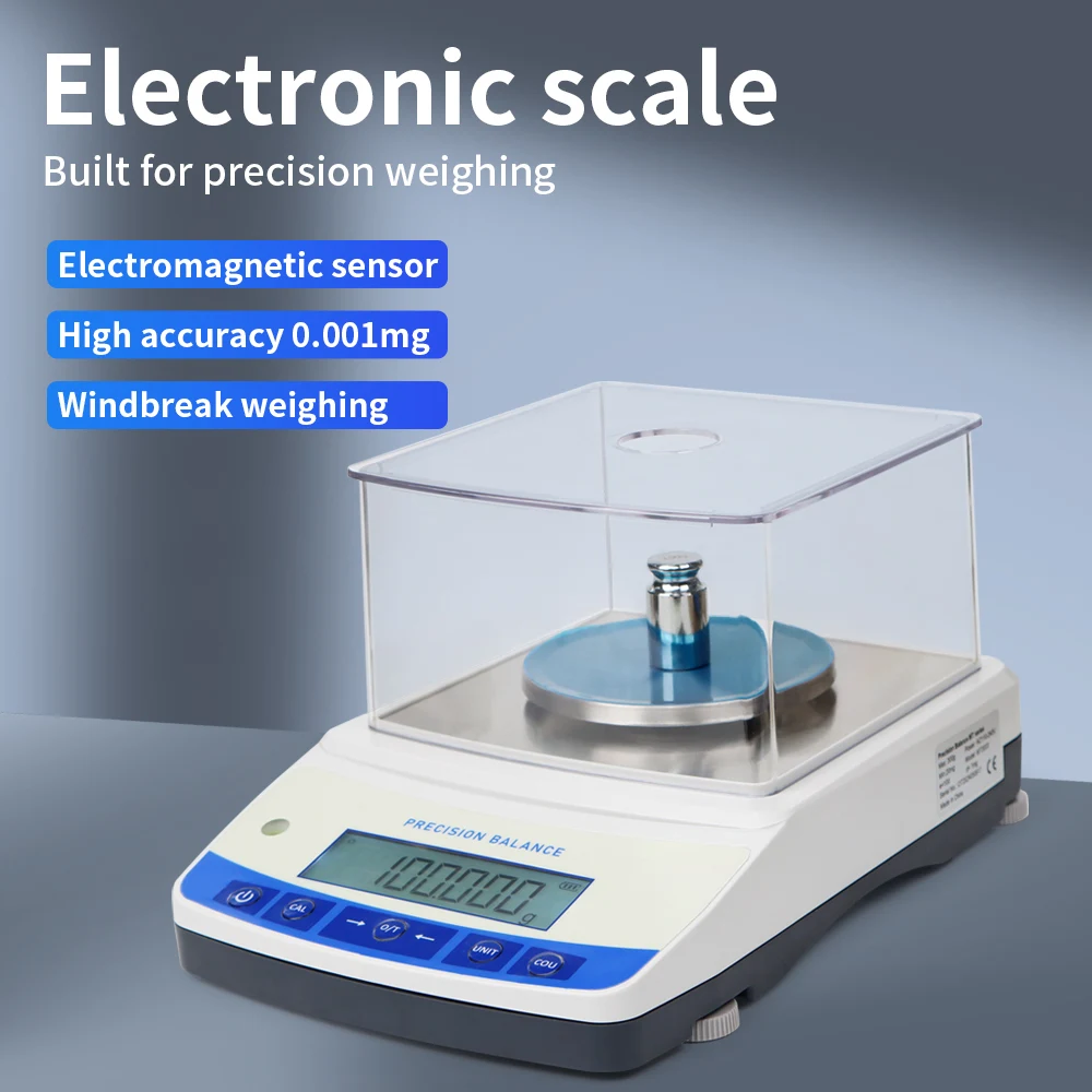 500G 0.001G Lab Analytical Balance Scale High Precision Electronic Balance EU Plug Kitchen Jewelry Luggage Weighing Scales