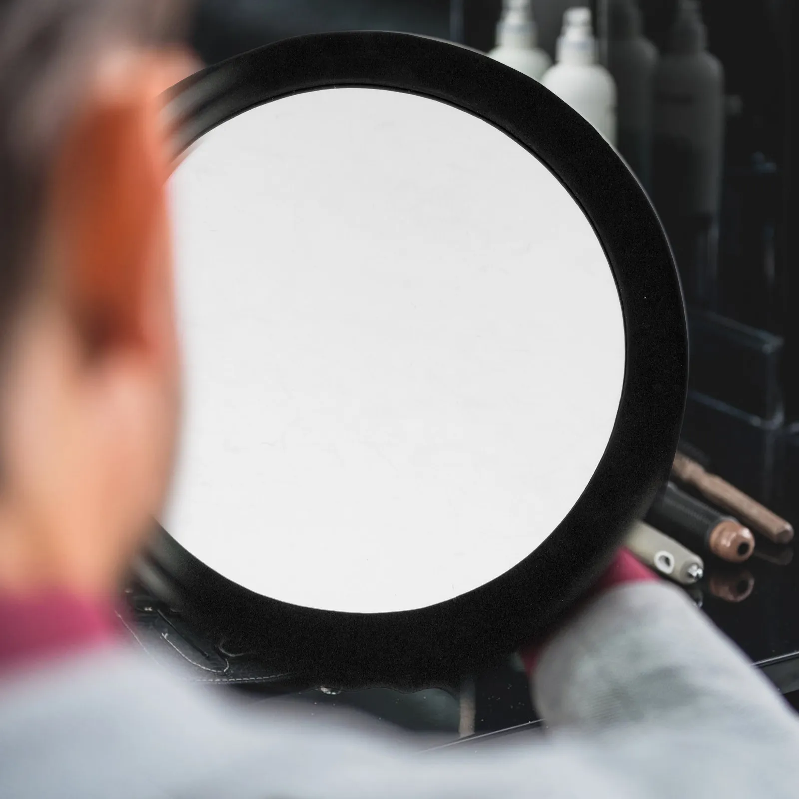 미용실용 핸드헬드 거울, 원형 폼 프레임, 매끄러운 표면, 뷰티 살롱, 사무실, 가정, 일상용 핸드헬드 거울