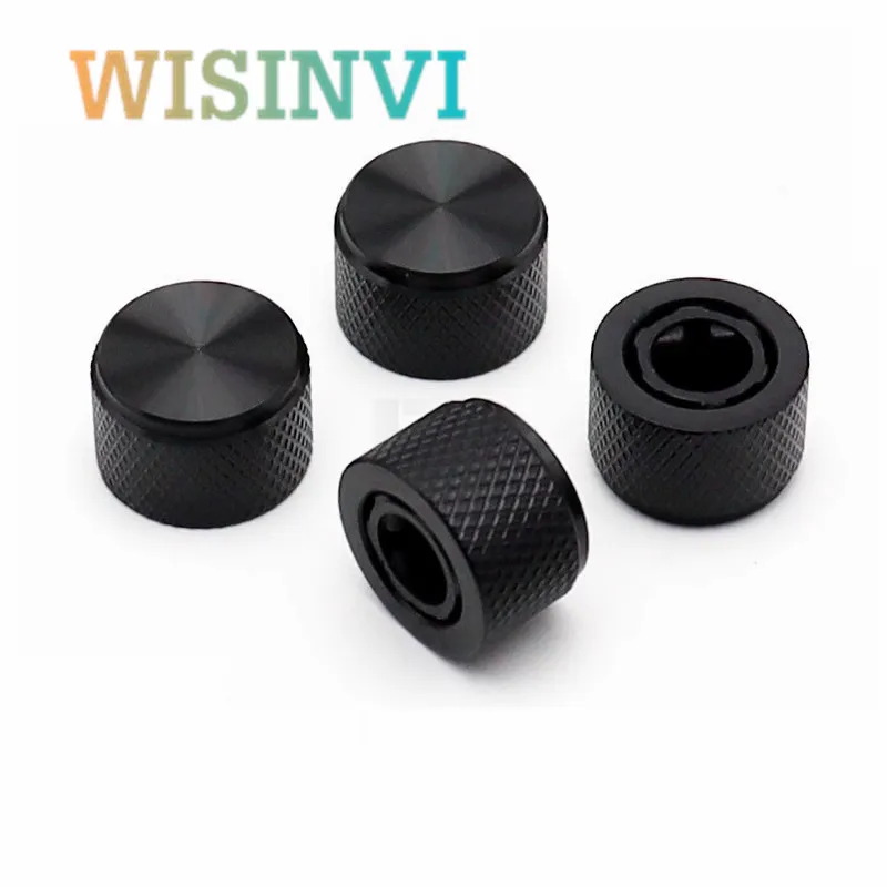 Tampa D-dada Forma do Botão da Liga de Alumínio Botão do Potenciômetro Tampão Preto Furo Interno mm 13×8.5 mm Peças