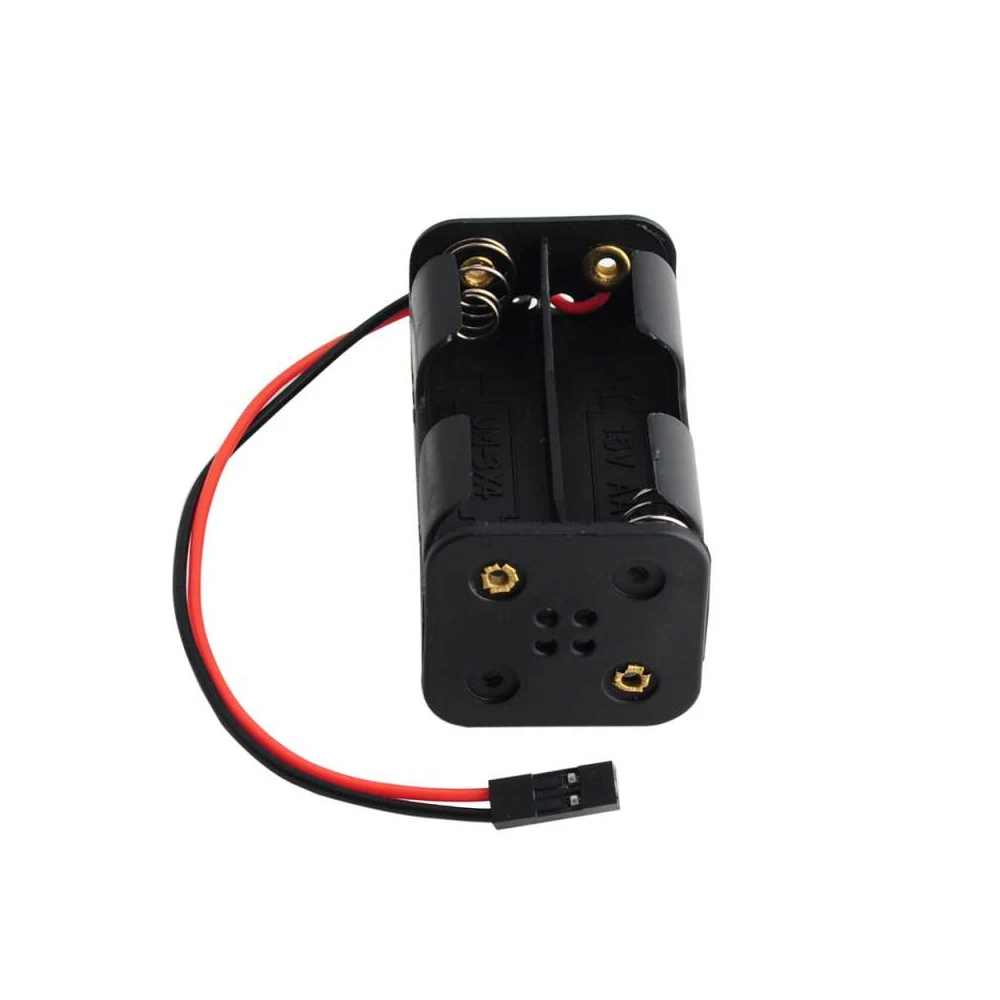 10PC 4 Cell AA Battery Holder Case Double Layer Battery Slot Box JR Connector Receiver Pack 6V for RC Model Servo Tester