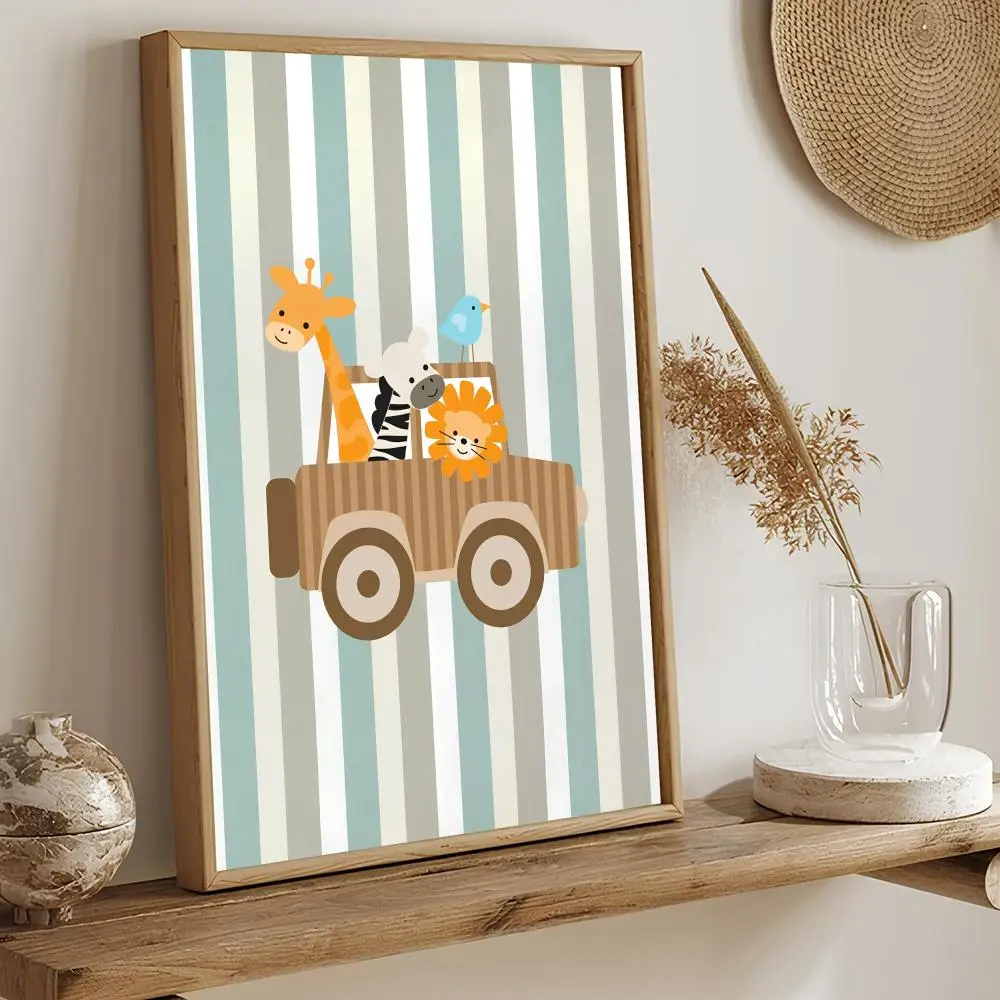 Niedliche lustige Tier-Cartoon-Poster-Aufkleber, selbstklebende Kunst für Schlafzimmer, Wohnzimmer, Heimdekoration, moderne Wandaufkleber, Geschenk – Detail 13