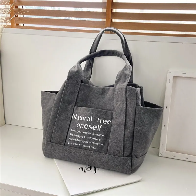 

CGCBAG 2023 New Fashion Canvas Tote Bag For Women Lage Capacity Shopper Shoulder Bag Casual Simple Ladies Designer Handbags