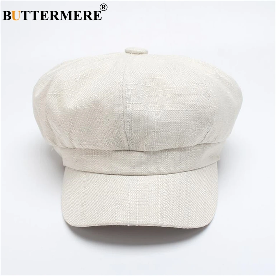 Linen Newsboy Cap Women French Painter Hat Ladies Spring Summer Beret Octagonal Cap Baker Boy Hat cotton newsboy cap berets hat