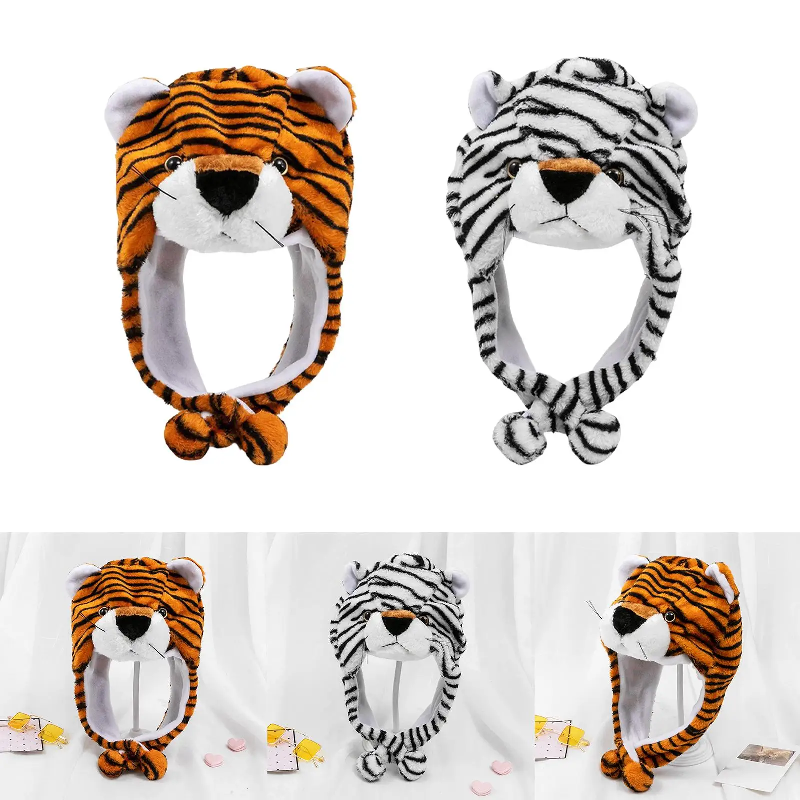 Animal Hats Headgear Stuffed Cap Photo Props Silly Hat Cute Cosplay Costume Accessories for Carnival Dress up Birthday Girls