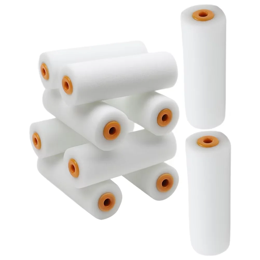 Description Picture 2 of item10 pcs Sponge Paint Roller Small Mini White Durable Foam Paint Roller Covers Replacement Paint Roller Nap Art Sets Painting