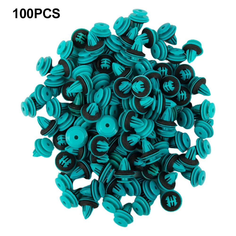 

Screw Car Rivets Sponge Pads Accessories Replacement Repair Kit Set 100Pcs Plastic Retaining 9.9mm*15mm Door Seal