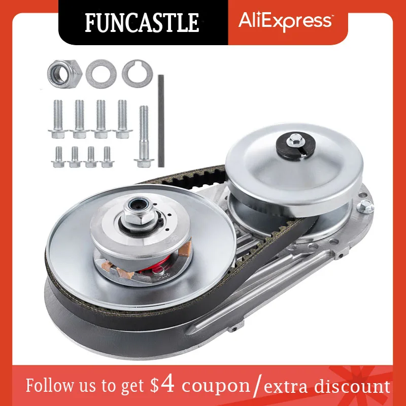 Go Kart Clutch Kit Torque Converter Tools 1” 3/4 Inch 10T #40 41 Chain 12T #35 CVT Clutch Small Engine Drive Belt for 2HP-7HP