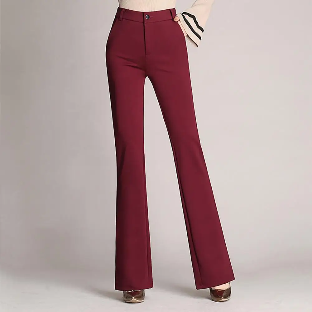 

Korean Fashion Simplicity Women Flare Pants High Waist Slim Long Trousers Women Elegant Office Lady Vintage Straight Suit Pants