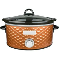 Scallop Pattern 4.5 Quart Slow Cooker in Copper 1