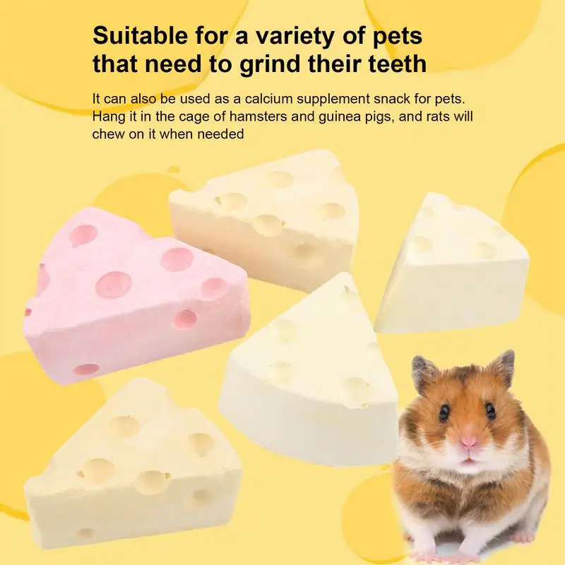 Pet Chew Toys Pet Teeth Grinding Stone Pet Toys Pet Teeth Grinding Toy Hamster Toy Calcium Grinding Stones Cheese Shape For Hamsters