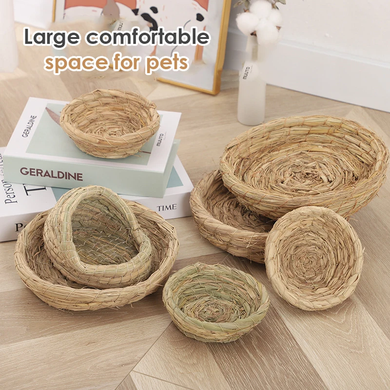 Hand Woven Tiger Skin Parrot Peony Nest Rutin Chicken Nest Egg Laying Warm Preservation Breeding Grass Woven Bird bird nest
