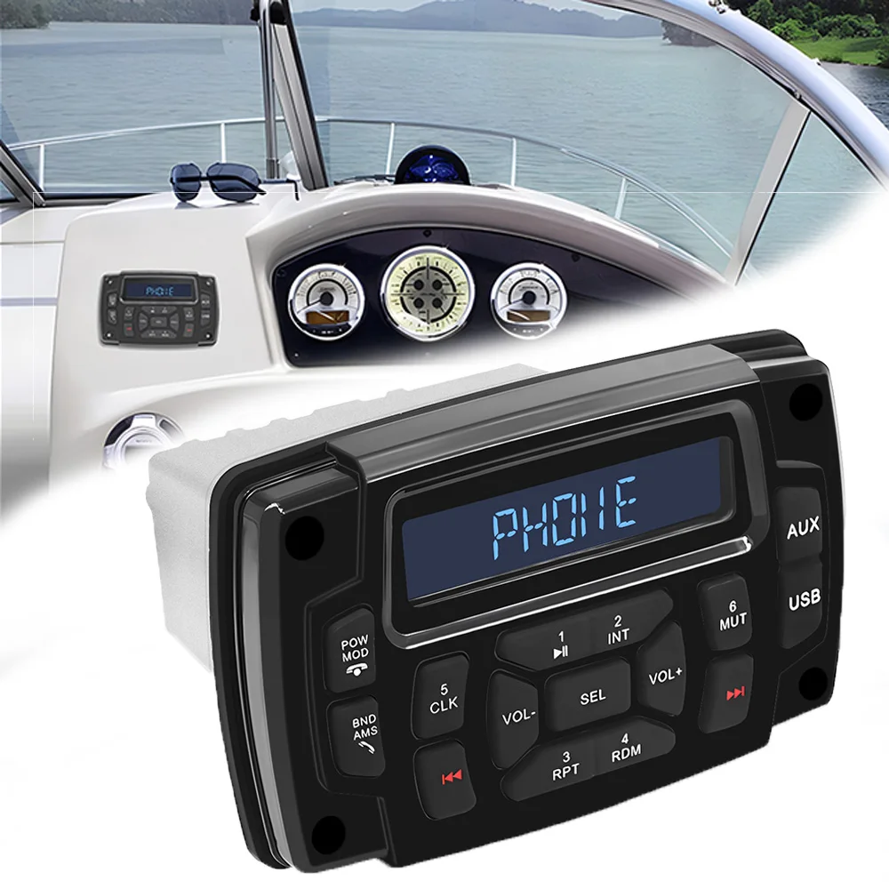 Yacht MP3 Player Multifunctional Stereo Bluetooth Receiver Waterproof FM AM Radio 12V for Marine Yacht