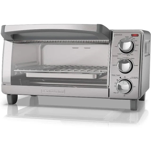 BLACK+DECKER 4-Slice Toaster Oven with Natural Convection, Bake, Broil,  Toast, Keep Warm - AliExpress