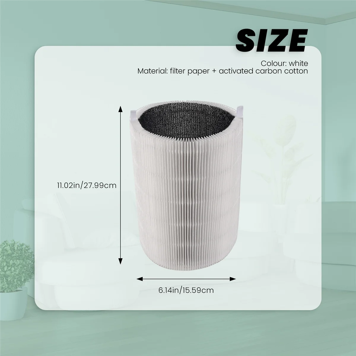 Replacement Filter for Blueair Blue Pure 411/411+ & Blueair 3210 Air Purifier Filter Activated Carbon